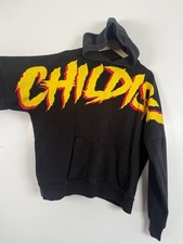 Childish Hoodie Flames Mens Small Black Oversized TGF Yellow Red Spellout out
