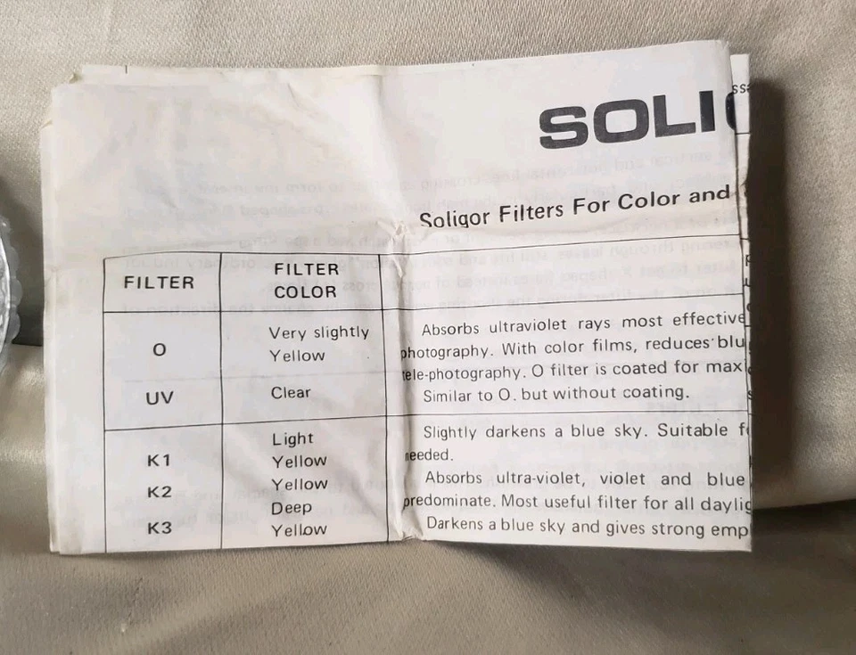Soligor Optical Glass Filter Blue #80B 52mm VG Condition Original Box /Inserts - Image 4 of 4