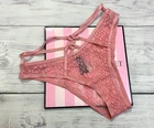Victoria's Secret Very Sexy Snake Lace Brazilian Panty Cutouts Ring Coral M