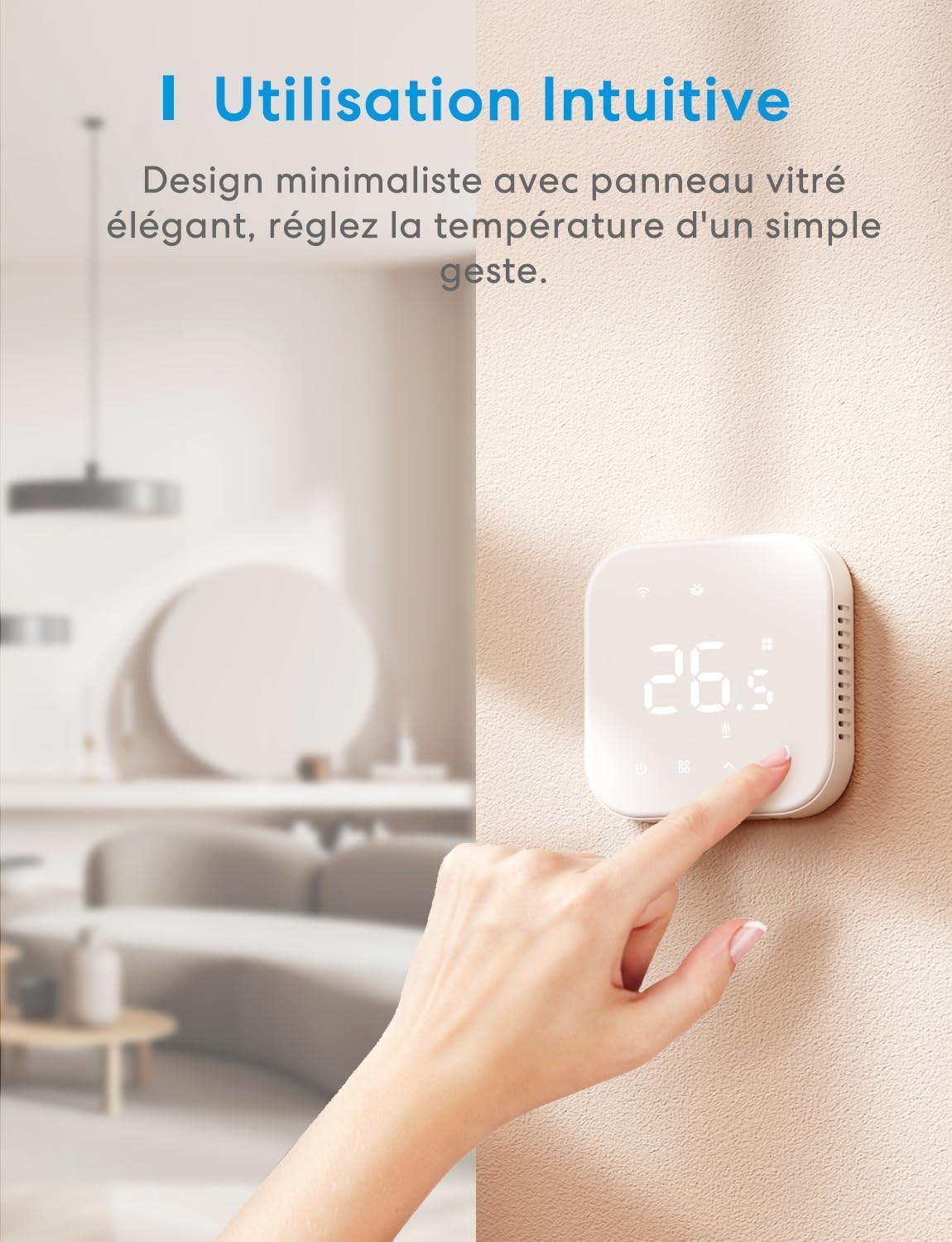 thermostat connecté chauffage électrique – vue détaillée
