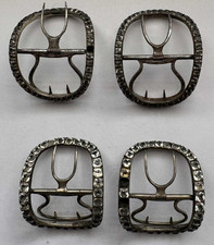 Two Pairs of silver backed Paste Georgian Shoe Buckles (some damage)