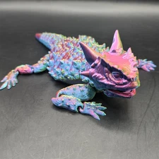 Texas Horned Lizard Articulated Figure 3D Printed  Collectable Multi Color 5"
