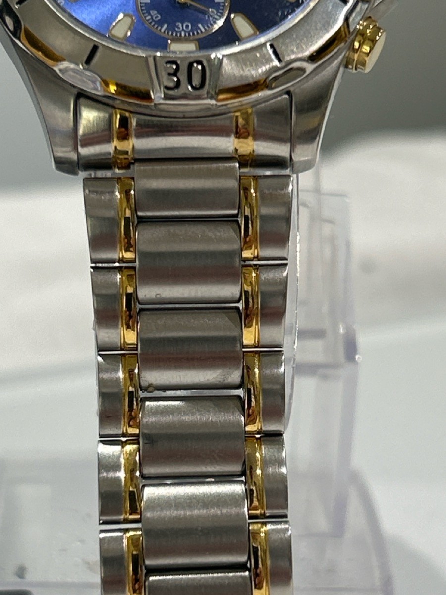 CITIZEN クォーツ 腕時計 100m防水 ステンレ Citizen GN-4-S Chronograph 100M Two-Tone Blue Dial Quartz Men's