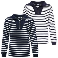 modAS Damen Troyer-Shirt Langarmshirt Maritim Streifen Gestreift Baumwolle