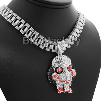 アクセサリー super rare julius long necklace Hip Hop Iced Large Jigsaw Pendant & 18