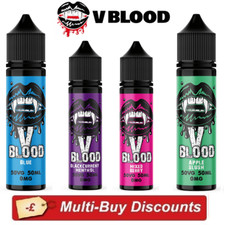 V Blood E Liquid 50ml Vape E Juice 50vg/50pg Vape Juice 0mg UK Seller