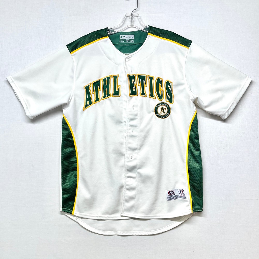 Genuine Merchandise True Fan Oakland Athletics Jersey Mens L(42-44) White Green