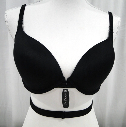 New Adore Me Strapless Convertible Bra Size 38D Black Wrap Band Padded Underwire