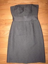 NEW Ann Taylor Black Strapless Textured Bow Dress 4