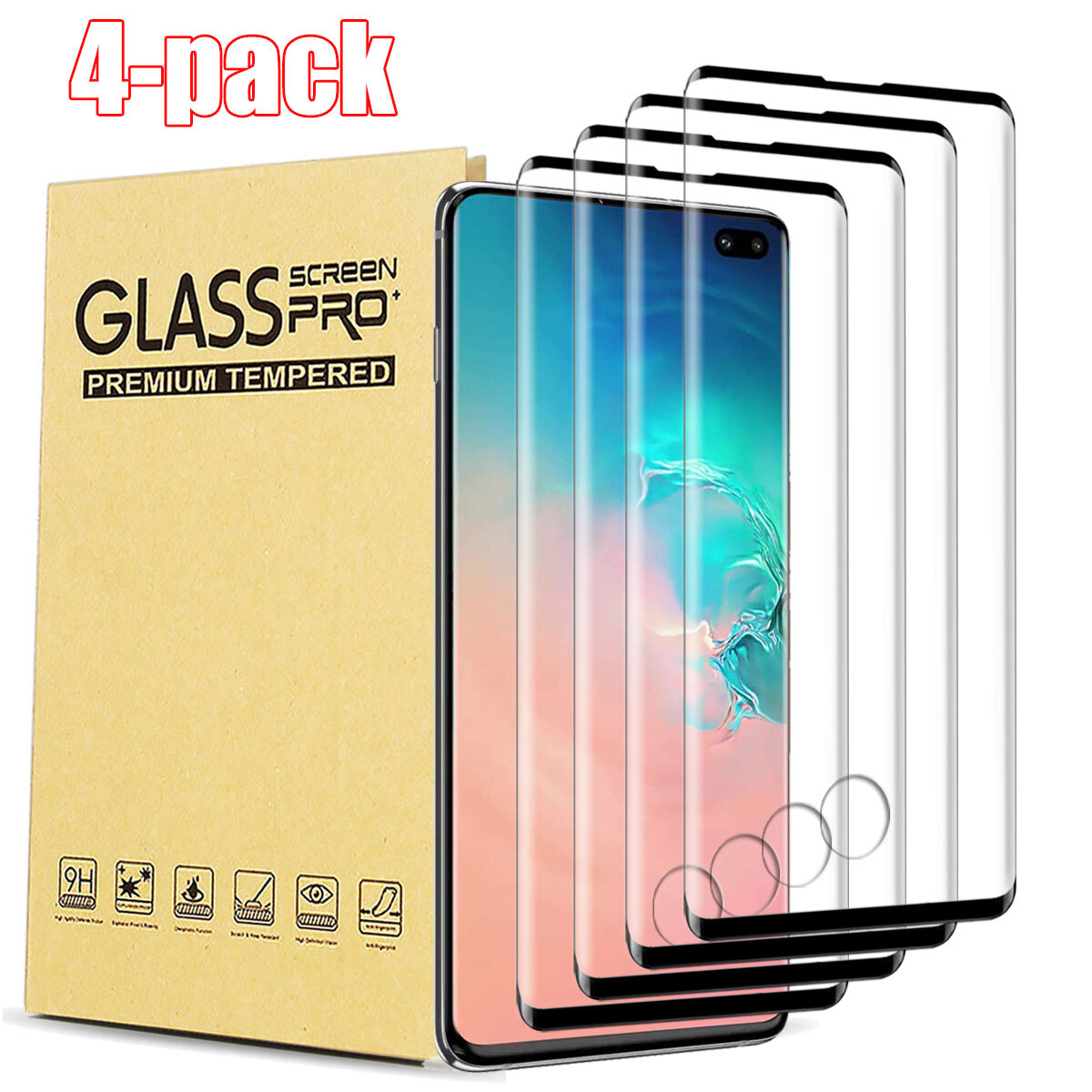 For Samsung S10 S20 S21 FE S22 S23 S24 Coverage Tempered Glass Screen  Protector