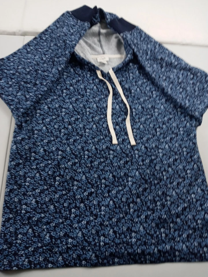 Sudadera con Capucha J Crew Mujer Talla Pequeña Sudadera Grande Azul Estampado Floral Pullover Foto 4 de 4