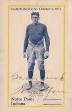 Tom Yarr Notre Dame Football Signed Vintage Photo Postcard Copy