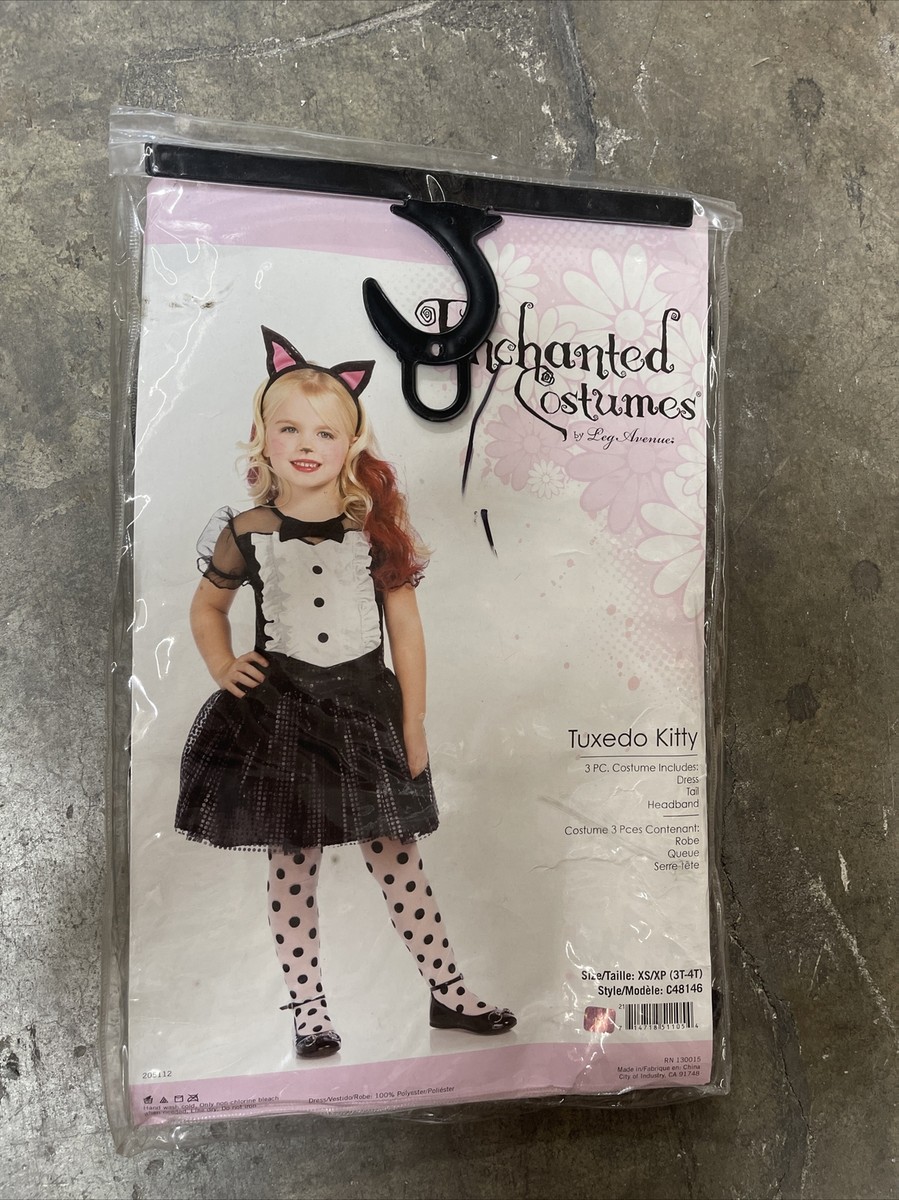 Tuxedo Kitty 3 Piece Child Costume Tail & Shirt Fancy Dress Leg