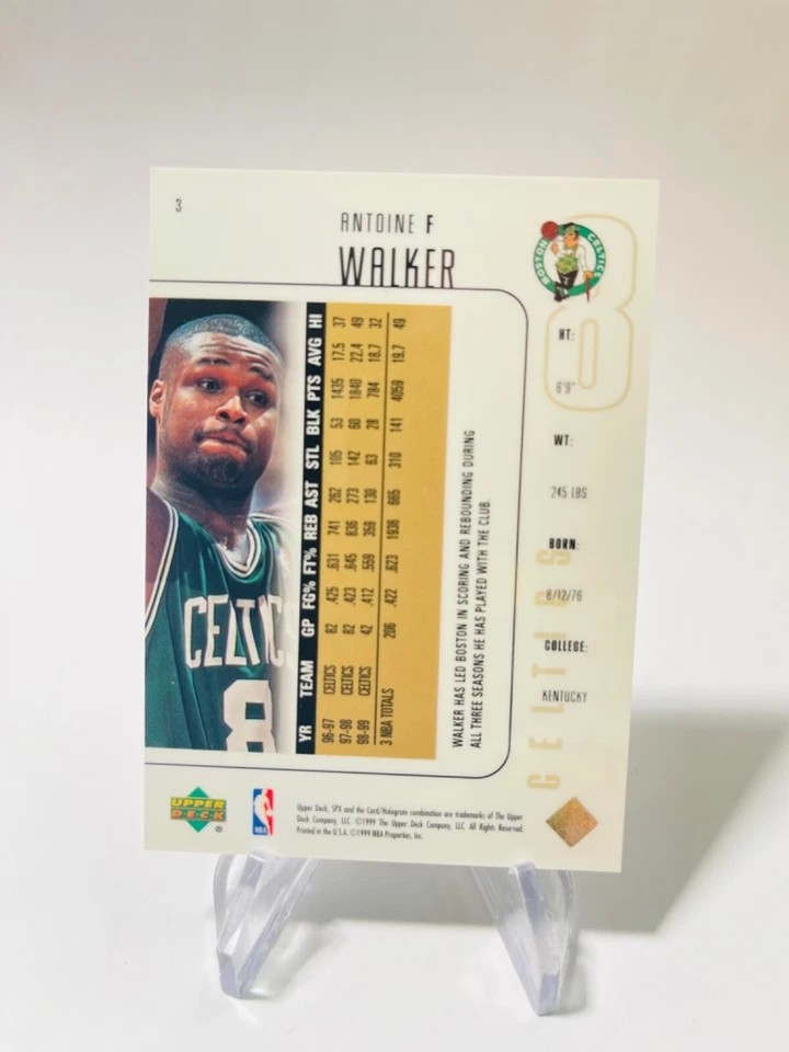 ANTOINE WALKER 1999-00 Upper Deck SPx #3 NBA Basketball CELTICS - Image 2 of 2