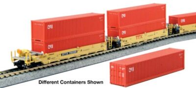 Kato N GBE Maxi-I Well Car 5-unit Set Trailer Train TTX DTTX #759364 1066212
