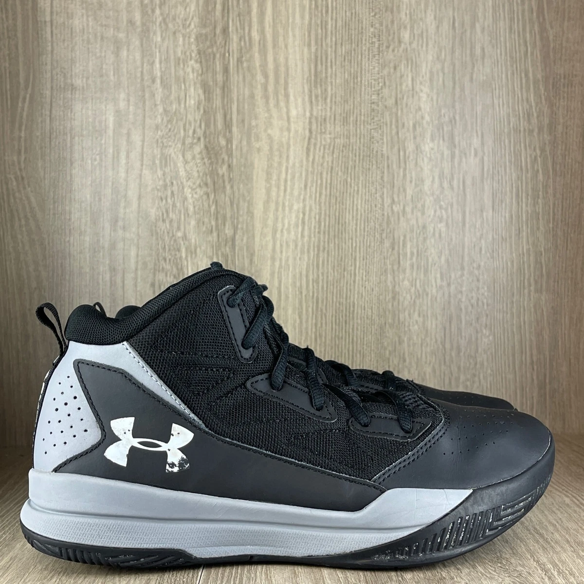 Under Armour Boy&#039;s Sz 7Y BGS Mid Basketball Shoes Black 1274067-001 | eBay