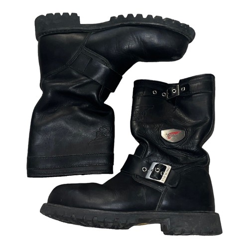 Alfredo Bannister Japan Engineer Boots Leather Strap Buckle Sz8