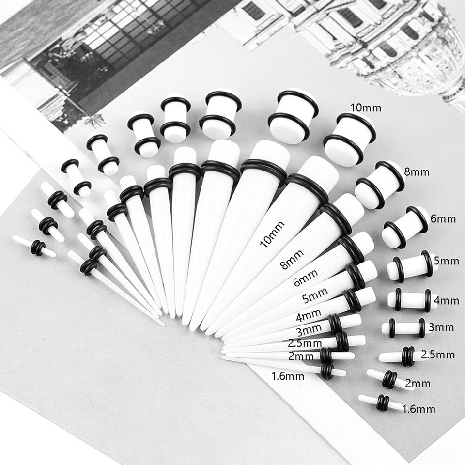 Acrylic Ear Gauge Stretching Kit Tapers Flesh Tunnels Plug Body