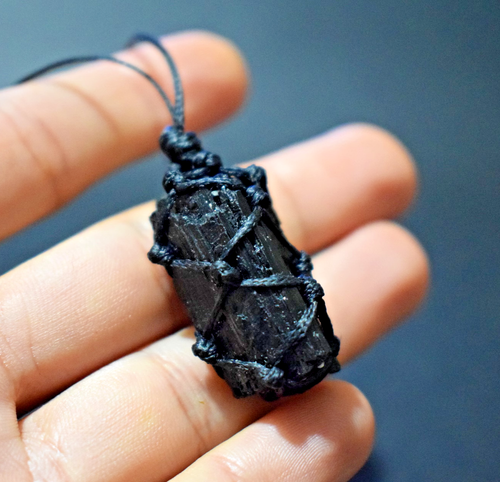 2025 NEW Black Tourmaline Pendant Tourmaline Crystal Jewelry for Man Block EMF