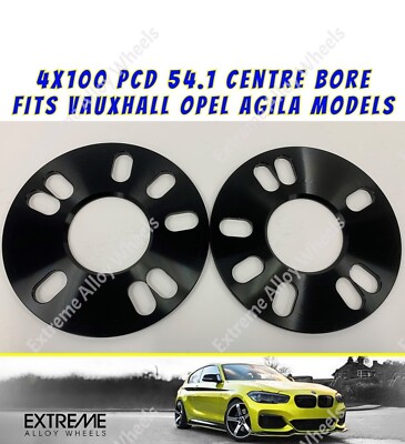 Passend für Vauxhall Agila Radstandshalter 5 mm schwarz Legierungsnabe zentriert 4x100 54,1 x 2