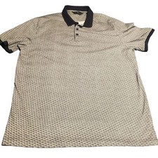 Hart Schaffner Marx Sz L Cube Geometric Cotton Polo Shirt