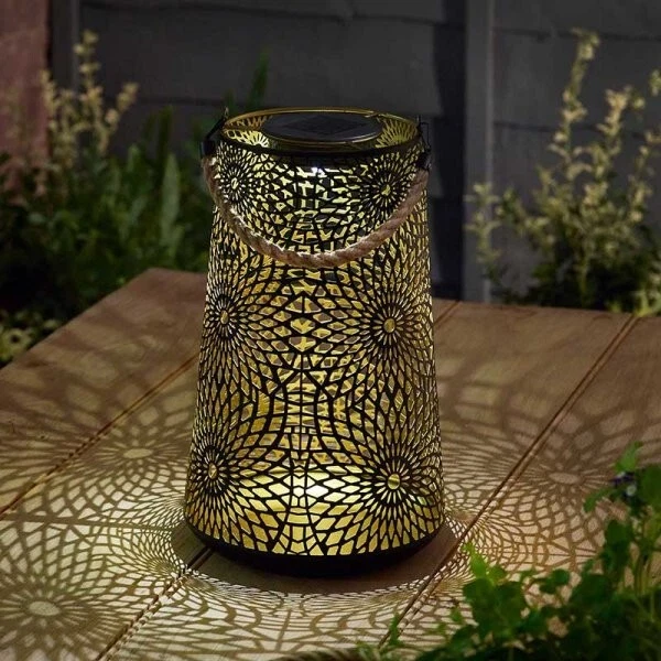 Solar Garden Hanging Lantern Outdoor Lighting Table Lamp Silhouette Light Decor - Image 3 of 4