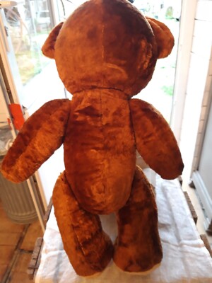Grand Ours Ancien En Paille - 60 Cm - Très Bon État - Peluche Vintage Marron