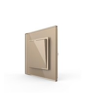 LIVOLO Wechselschalter Lichtschalter Wandschalter mit Glasrahmen Glasblende Gold