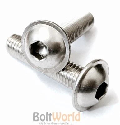 BOLT WORLD M6 / 6mm A2 STAINLESS STEEL FLANGED BUTTON HEAD SOCKET FLANGE SCREWS BOLTS BW