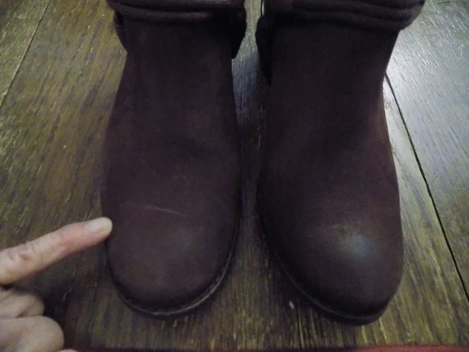 Bernardo Francesca Chocolate Moto Botines Anillo Herrajes Cuero Brasil 6.5 Foto 4 de 4