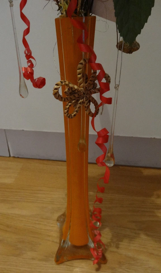 Vase schmal mit Rose Kunstblume Schmetterling Glasvase Muttertag Dekoration TOP* - Bild 4 von 4