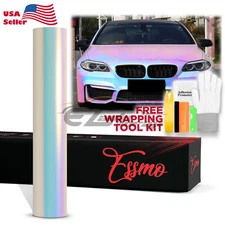 ESSMO PET Neo Chrome Holographic Satin White Car Vehicle Vinyl Wrap Decal Film