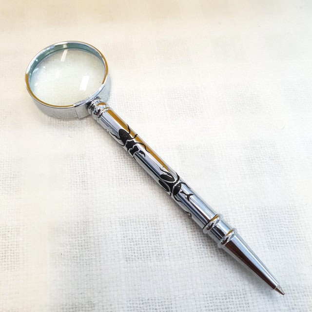 Magnifier Ballpoint Pen Magnifying Glass 10x Read Writing Noted Silm eBay