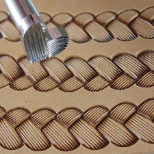 Lined Braid Border Leather Stamping Tool, Stainless Steel Leather Stamp