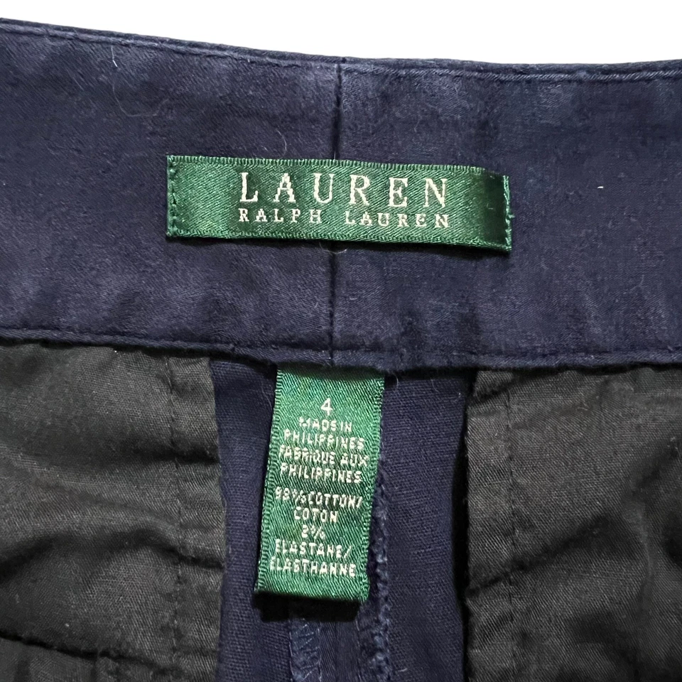 Женские темно-синие шорты-бермуды Lauren Ralph Lauren размер 4 - Изображение 4 из 4