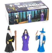 Mini Wizard Figurines in Matchbox – 3-Piece Magical Toy Set by Archie McPhee