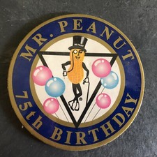 Mr. Peanut  Coaster Planters 75th Birthday Advertising Cork Back 1981 Vintage