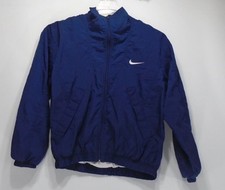 VTG Nike Small 4-6 Youth Women's Track Jacket Nylon Blue White Tag