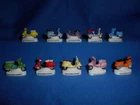 Minature Porcelain MOTOR Sixties SCOOTERS Set of 10 Mini FRENCH FEVES VESPA Tiny