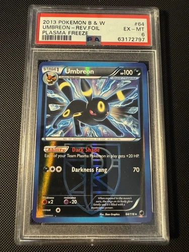 PSA 6 Umbreon #64 2013 Plasma Freeze Reverse Foil Pokemon Card