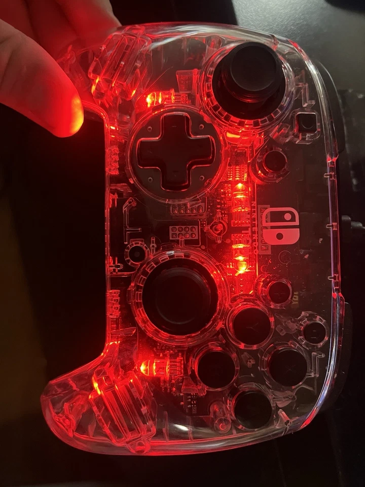 Nintendo Switch Wireless Controller – Clear LED Light Up – Tested & Working  🎮 - Image 2 of 4