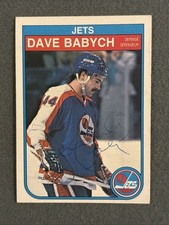 1982-83 OPC Dave Babych in person autographed card. Winnipeg Jets