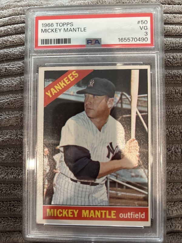 1966 Topps - Mickey Mantle #50 PSA 3 Very Good Yankees HOF
