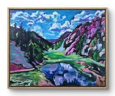 Vibrant Abstract Expressionism Canvas Painting 16x20 Landscape Xtn Original