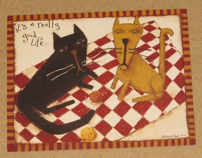 Dan Di Paolo Art - It's a Really Good Life - Vintage Lang Cat Note Cards 4ct