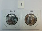 2024 P & D UNC Clad Kennedy Half Dollar Set in CB Flips -Free Shipping - D