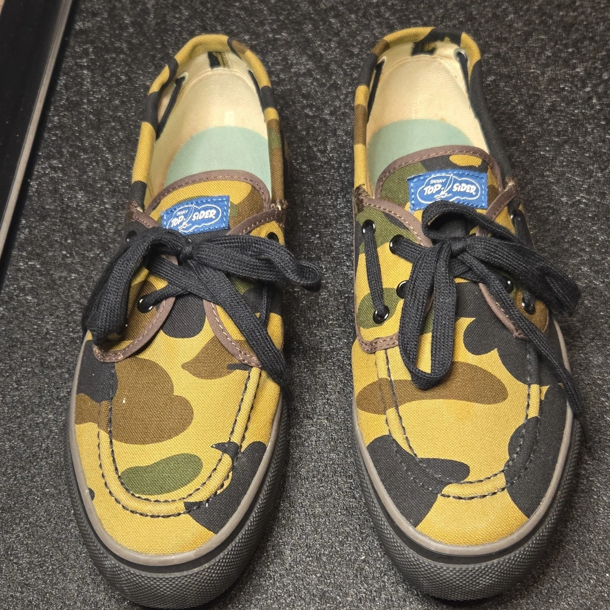 Rare Sperry Top Sider Camo 2 Eye Boat Shoe Mens Size 8 Camouflage Slides Men main image 3