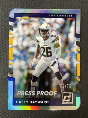 2017 Donruss #192 Casey Hayward LA Chargers Press Proof Silver Die Cut /75