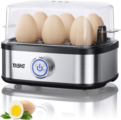 YASHE Eierschnellkocher, 400W Kompakter Eierkocher Multifunktional, 6 Eier Einfach zu