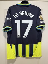 DETAIL Kevin De Bruyne 17 Mens LARGE PUMA Manchester City Away Jersey Fan